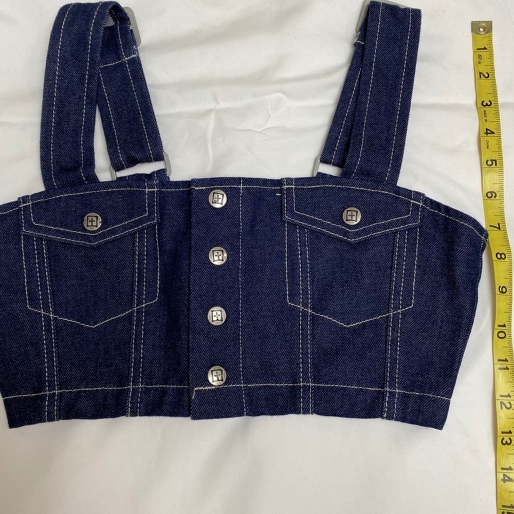 Ksubi cropped denim bustier top